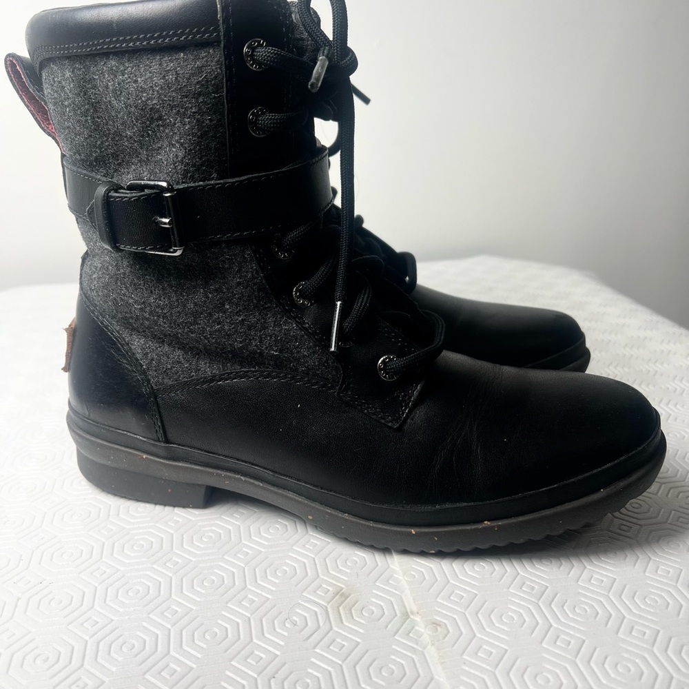 UGG Black and Gray Women's Kesey, waterproof lace-up & zipper boot.